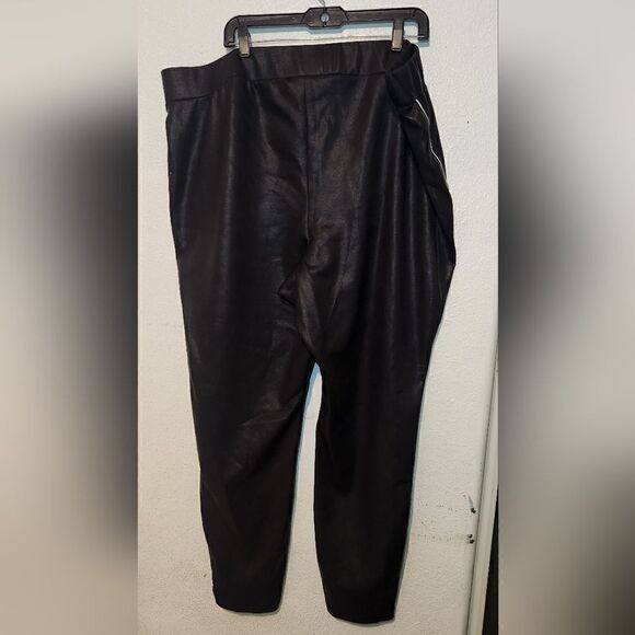 Lane Bryant Faux Leather Rhinestone Embellished Pants size 26/28 - Picture 3 of 12